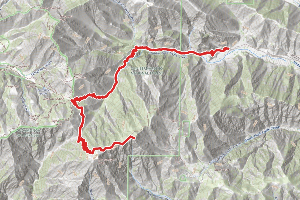 Etiwanda Peak via Middle Fork