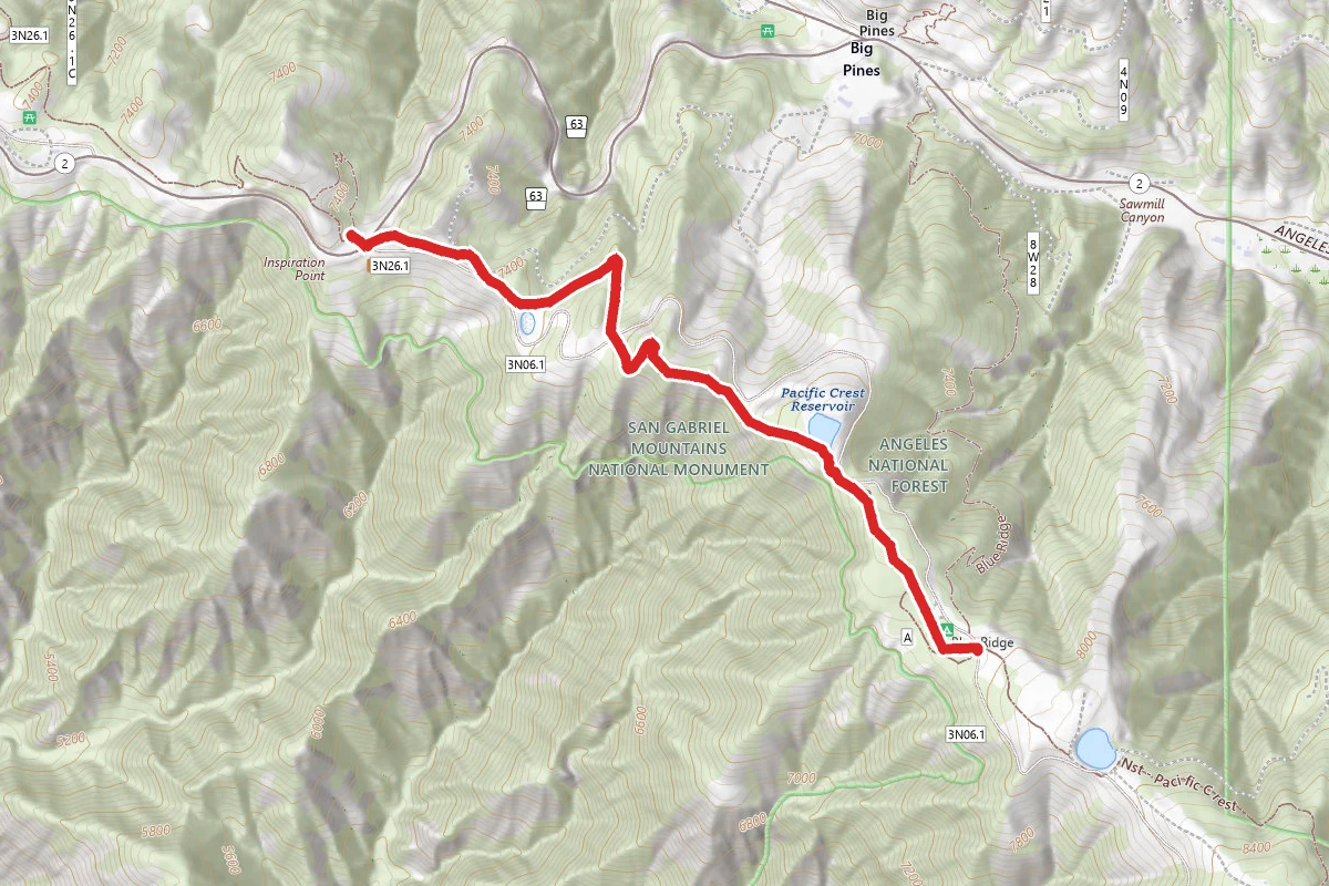 Inspiration Point to Blue Ridge Trail Junction (Blue Ridge Campground)