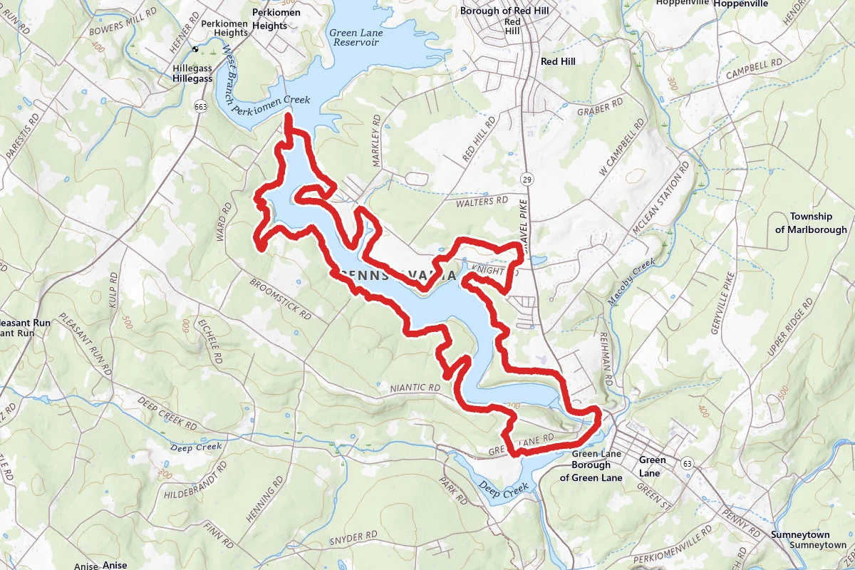 Blue, Perkiomen and Red Trail Loop