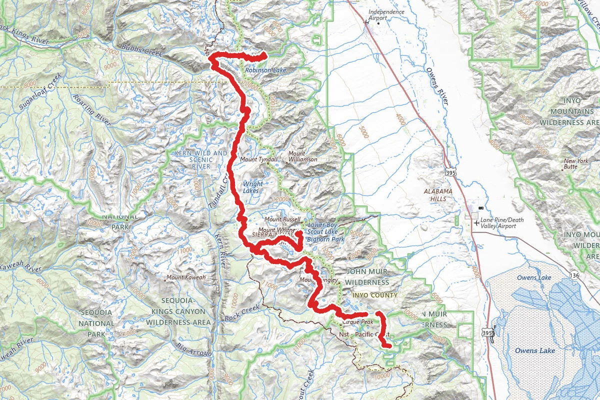 Onion Valley to Horseshoe Meadows