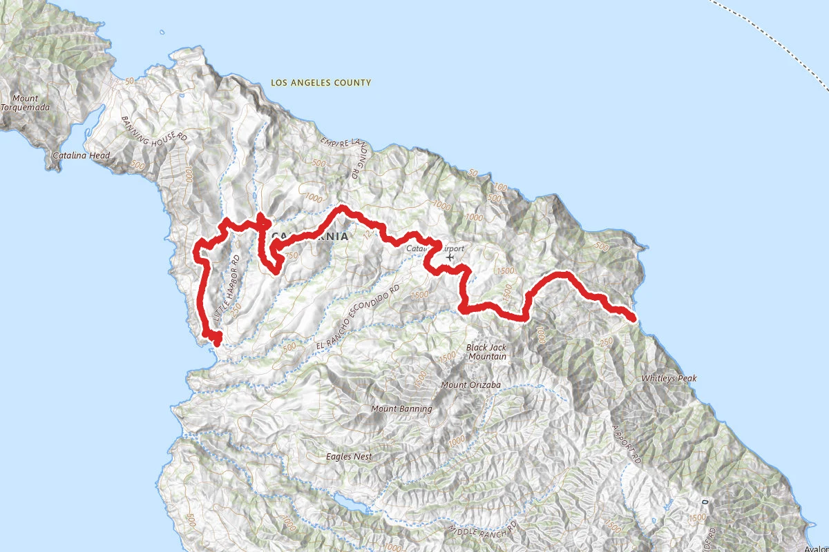 Little Harbor to Whites Landing via Trans-Catalina Trail