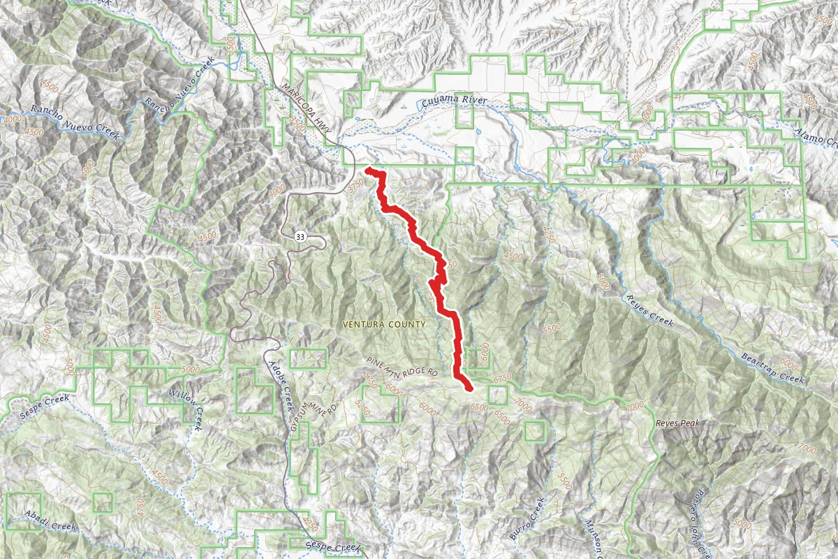 Pine Mountain Campground via Mcguire Trail