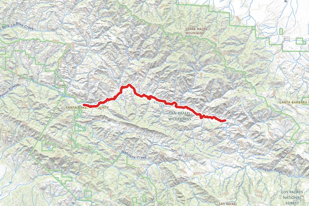 Sisquoc River Trail to Sycamore Campground