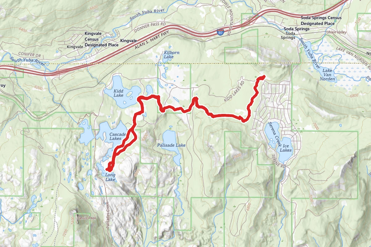 Deer Lake, Kidd Lake, Cascade Lakes and Long Lake