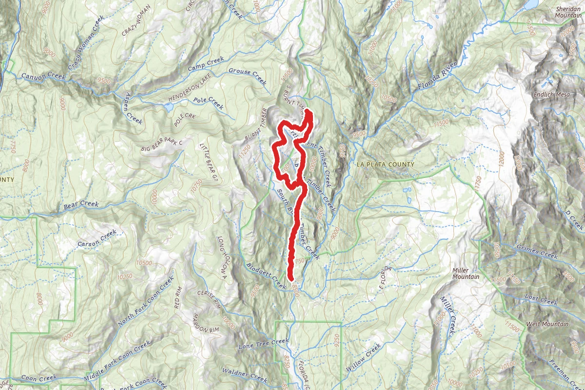 Burnt Timber Trail and Lime Mesa Loop