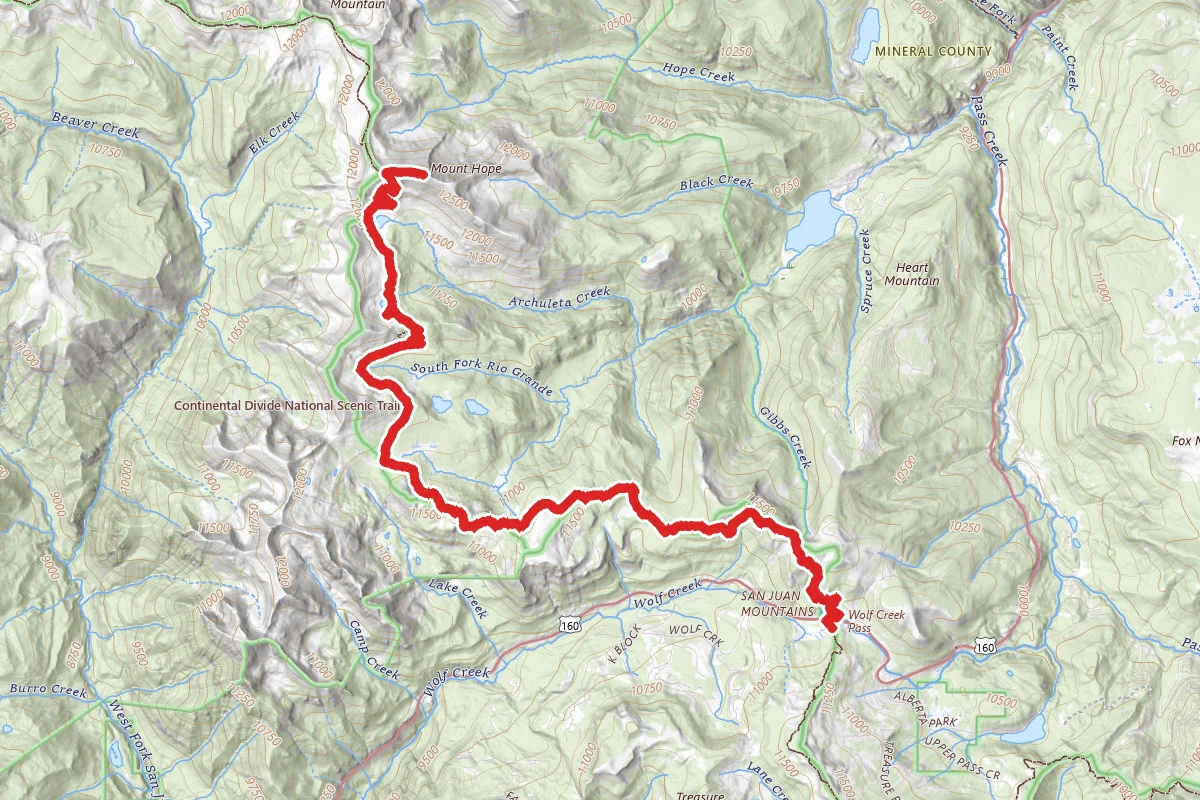 Mount Hope via Wolf Creek Pass