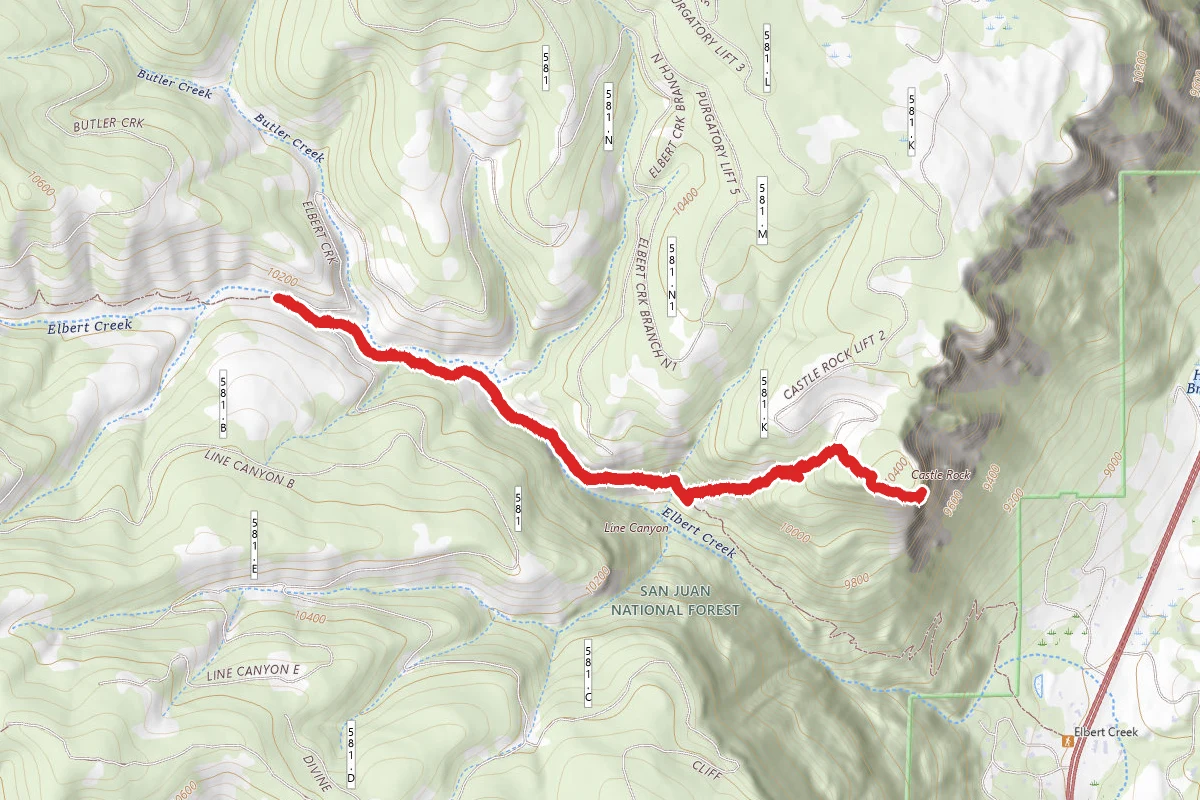 Castle Rock via Elbert Creek Trail
