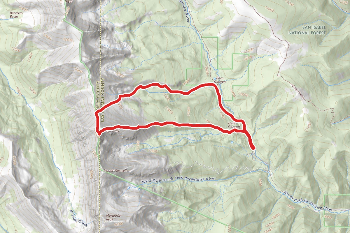 Cuatro Peak via Purgatoire