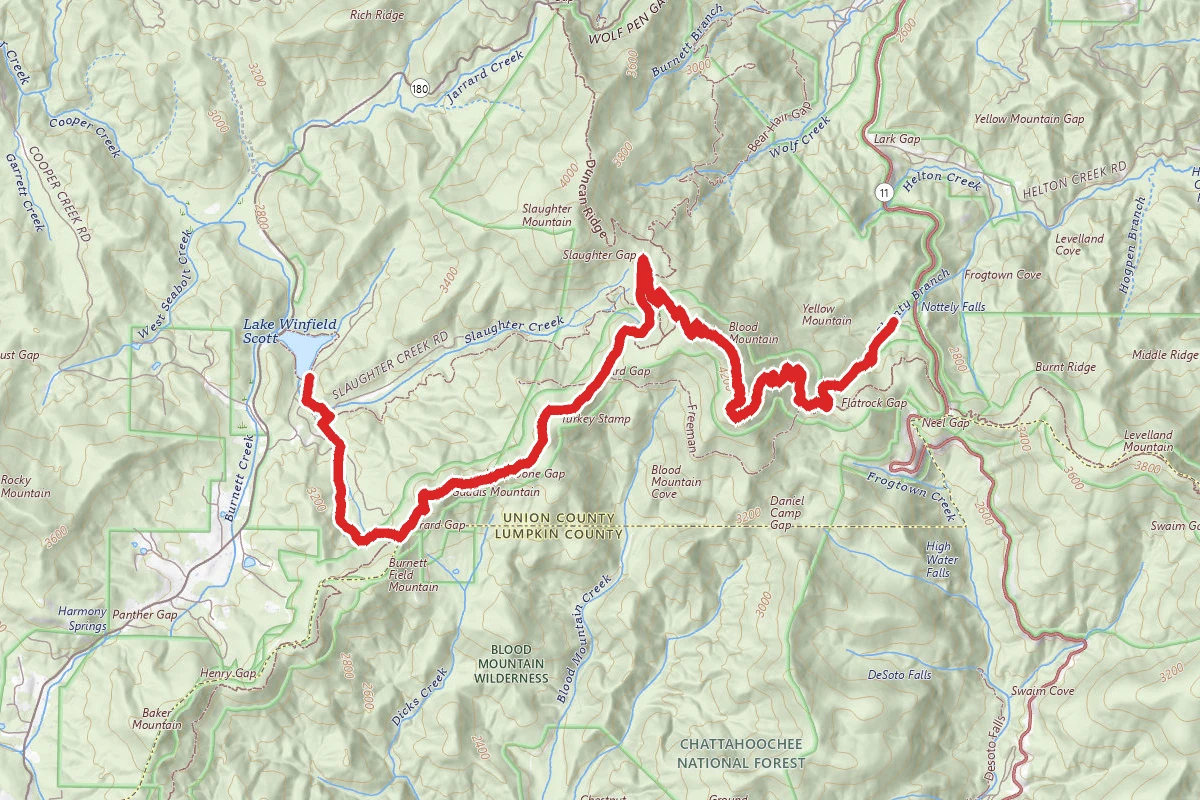 Lake Winfield Scott to Bryon Herbert Reece Trail