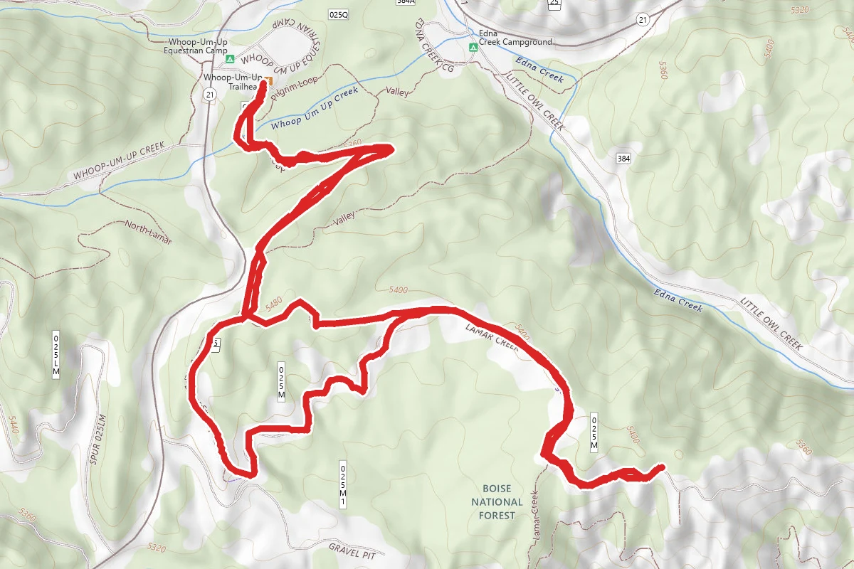 Lower Lamar Creek via Whoop Em Up Trailhead