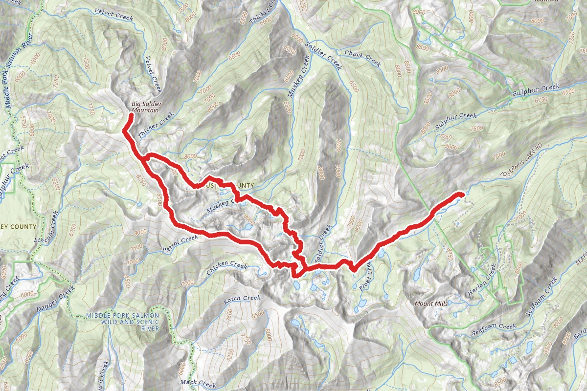 Josephus Lake to Big Soldier Mountain