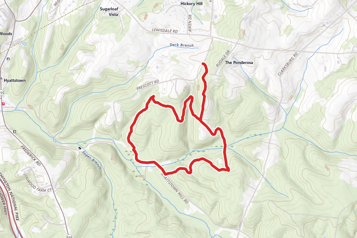 Tabacco Barn, Browning Run, Pine Grove and Timber Ridge Trail