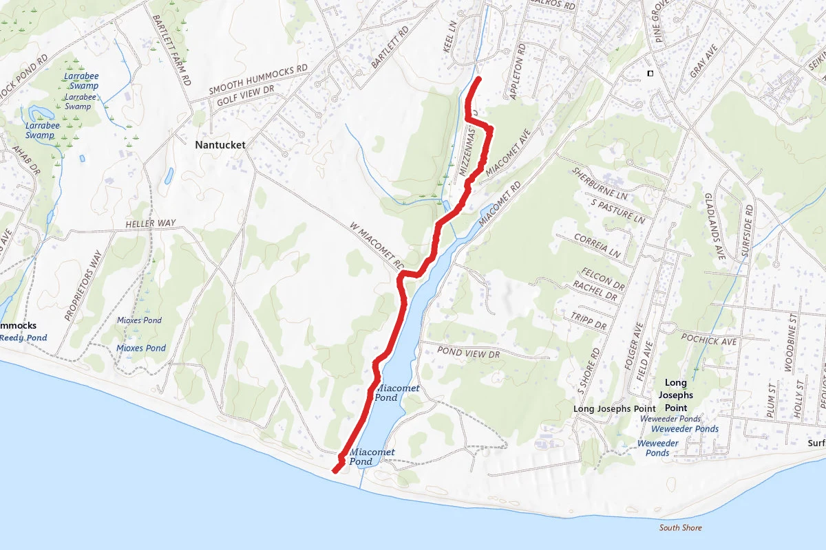 Miacomet Pond Trail to Miacomet Road