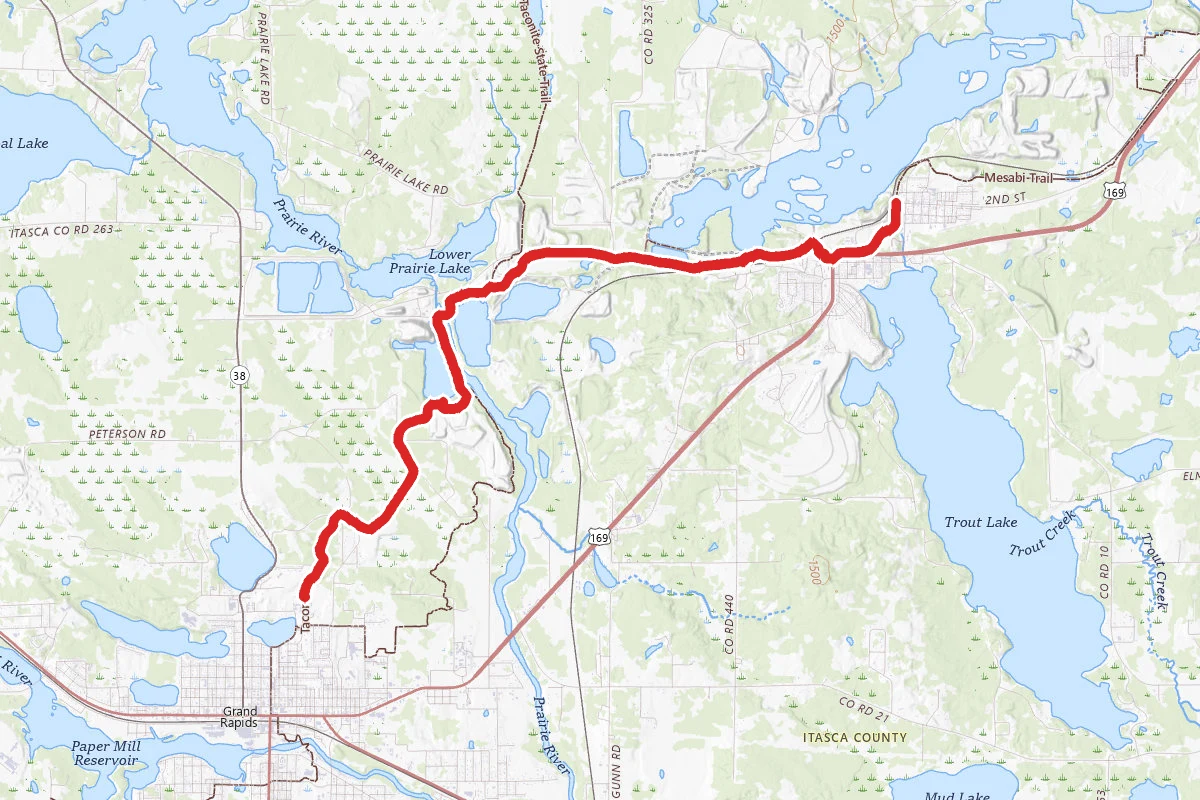 Grand Rapids Bike Trail to Bovey