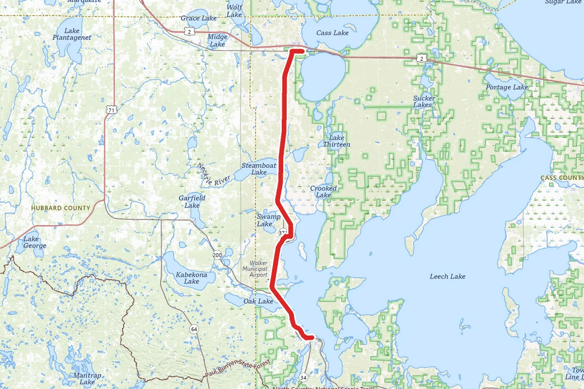 Heartland Trail from Walker to Cass Lake