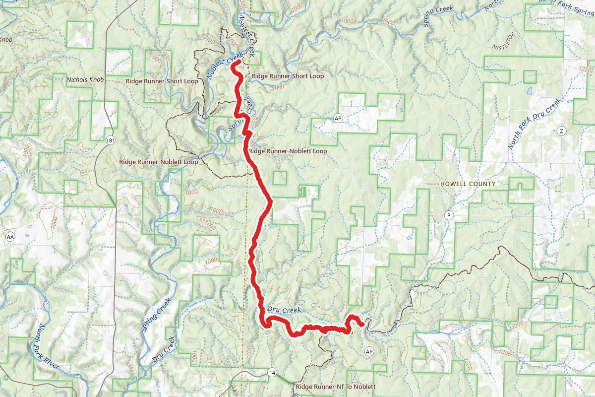 Ridge Runner to Noblett Lake Trail