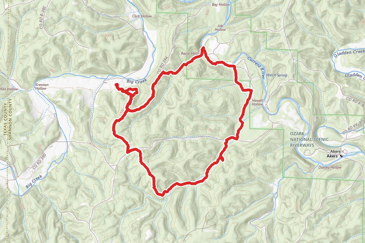 Gardside and Razorhollow Trail