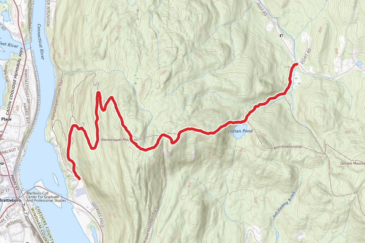 Ann Stokes Trail to Wantastiquet Trail