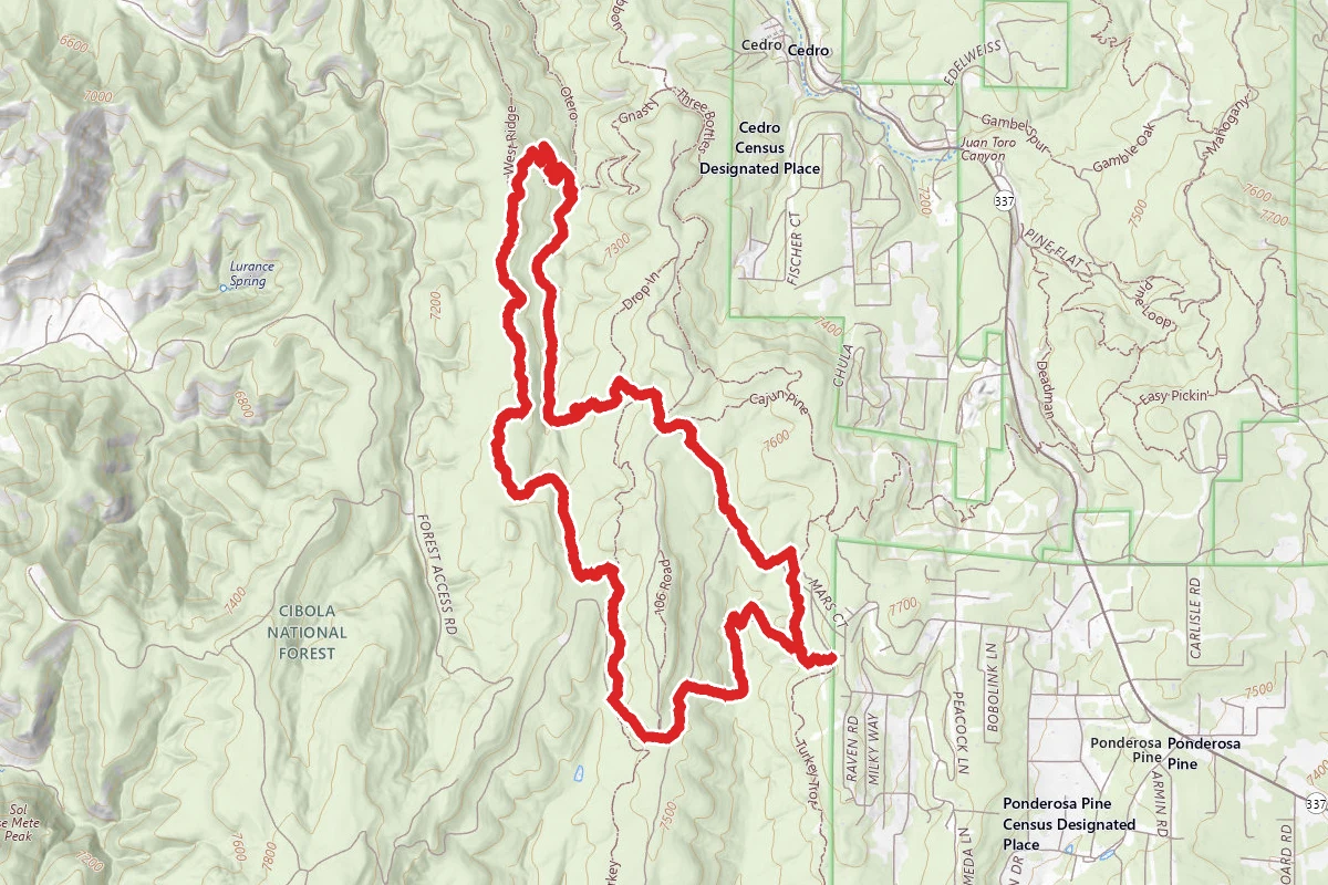 Otero Canyon and East Ridge South Loop