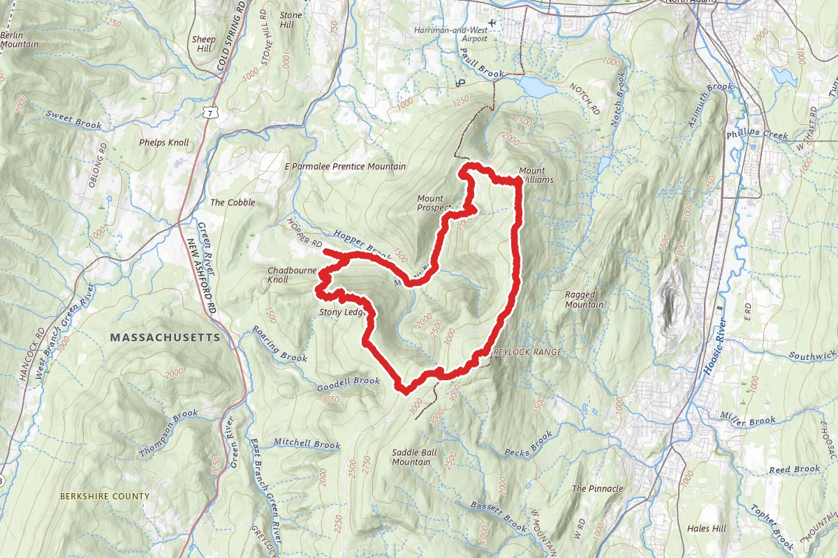 Mount Williams, Mount Fitch, Mount Greylock, and Stony Ledge