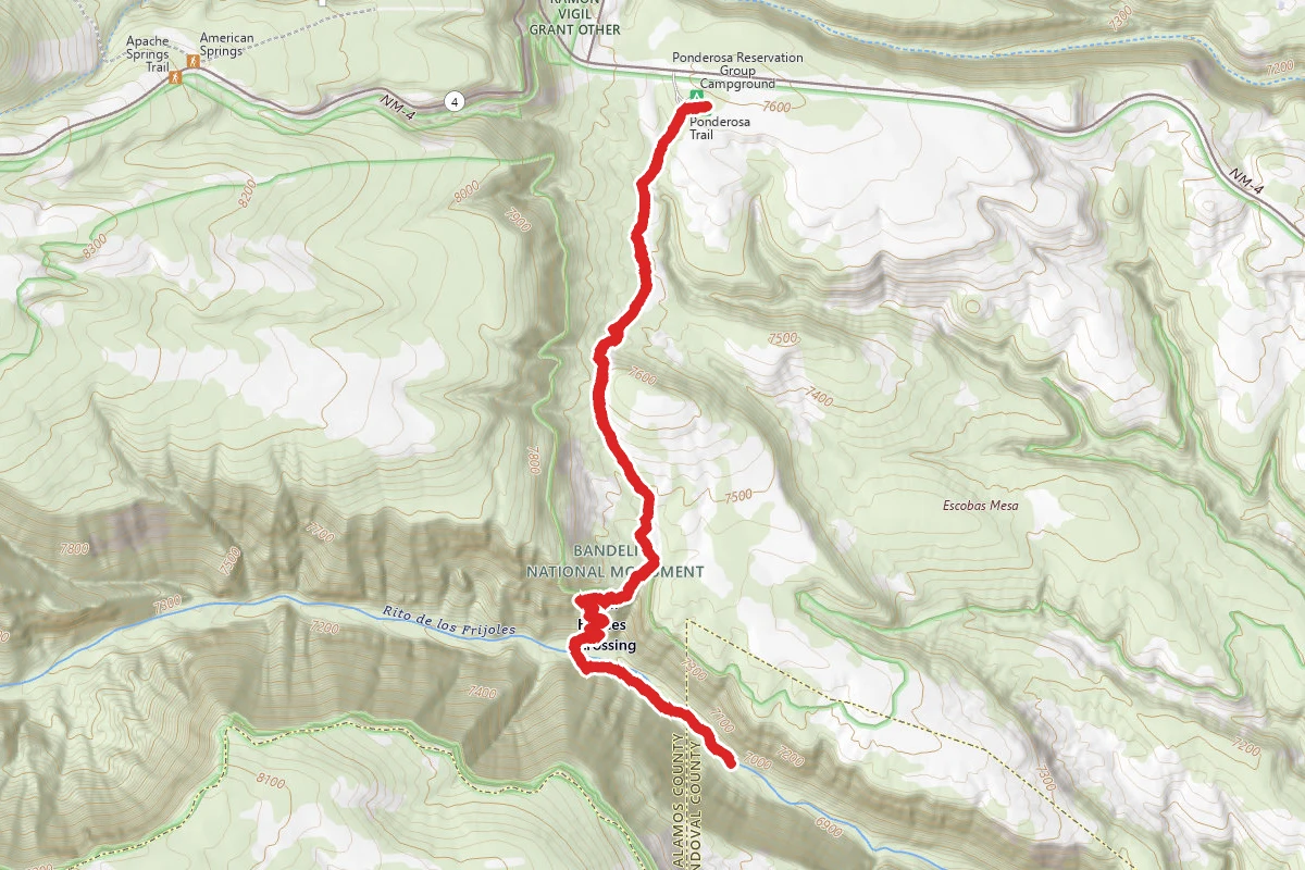 Ponderosa to Frijoles Canyon
