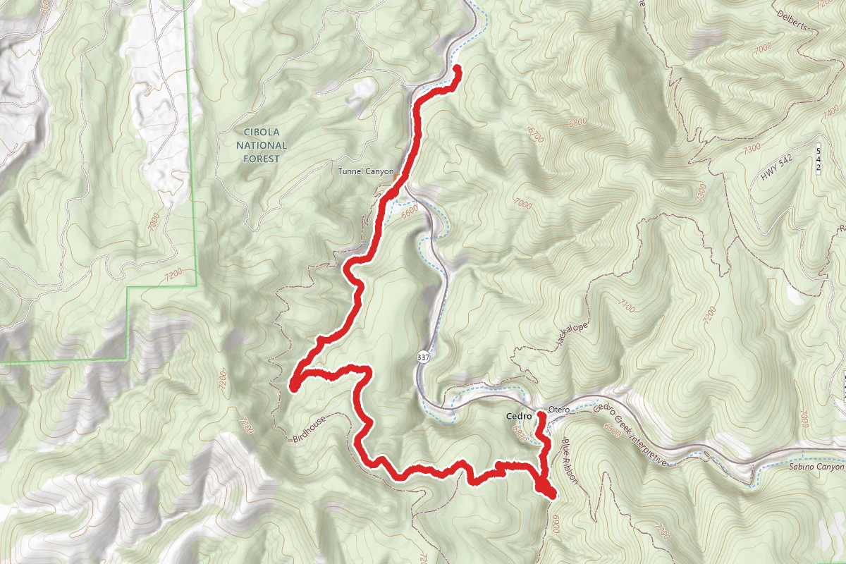 Cedro Canyon to Otero Canyon
