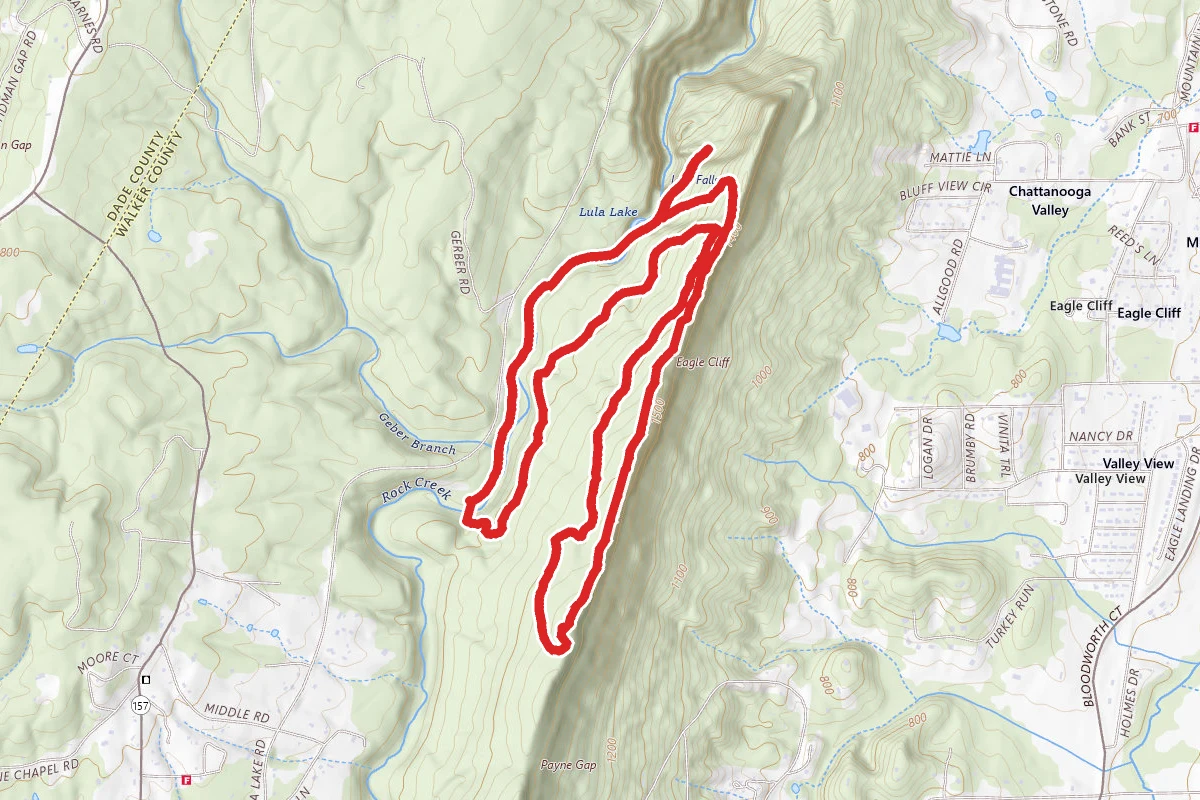 Middle Trail, Trail B, Bluff Road and Trail A Loop