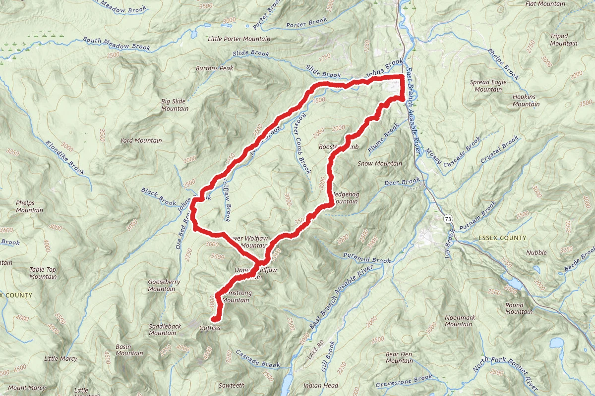 The Wolfjaws via Range Trail and John's Brook Trail