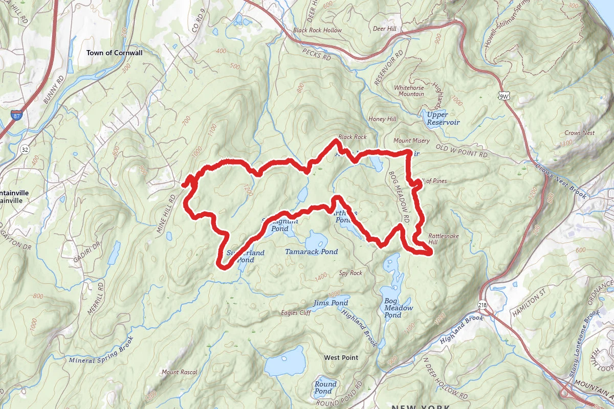Black Rock, Hill of Pines, Rattlesnake Hill, and Sutherland Pond Loop