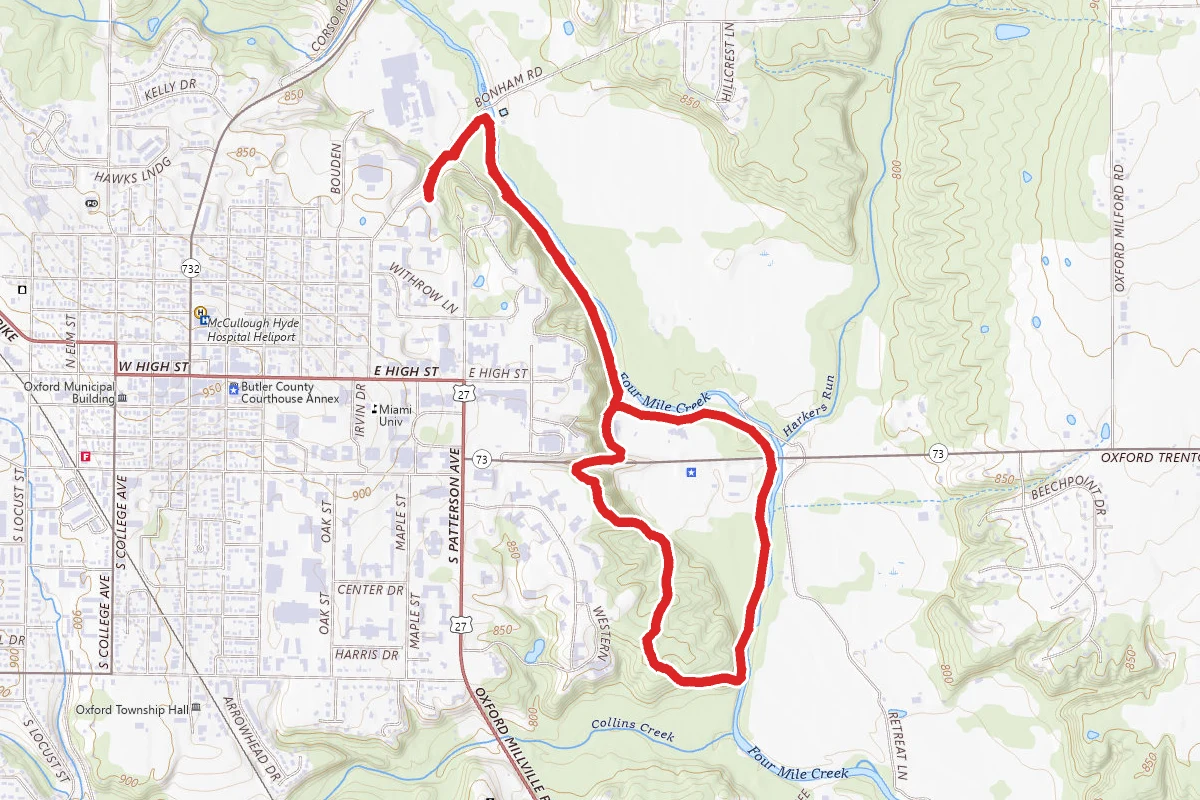 Becks Preserve Loop via North Quad