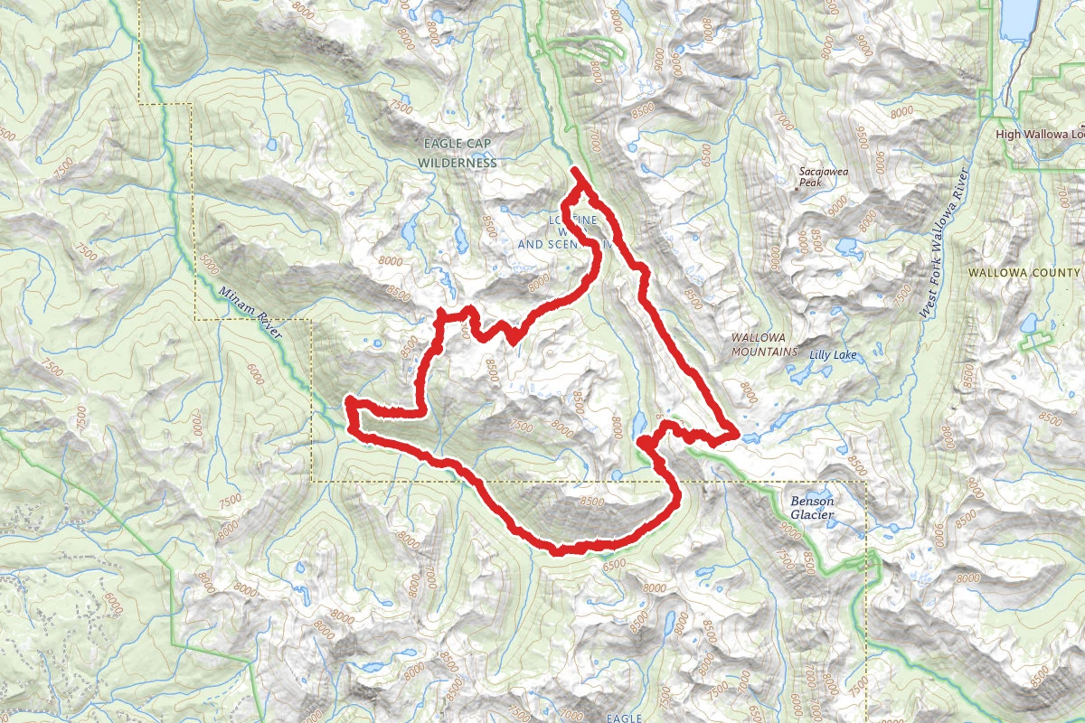 Minam Lake Trail to Copper Trail and Sky Lake Loop