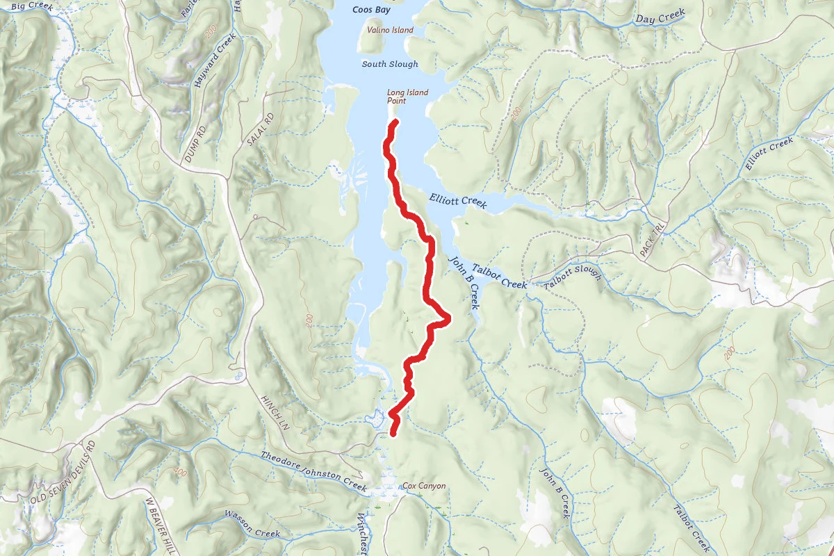 No Name Trail of South Slough route map