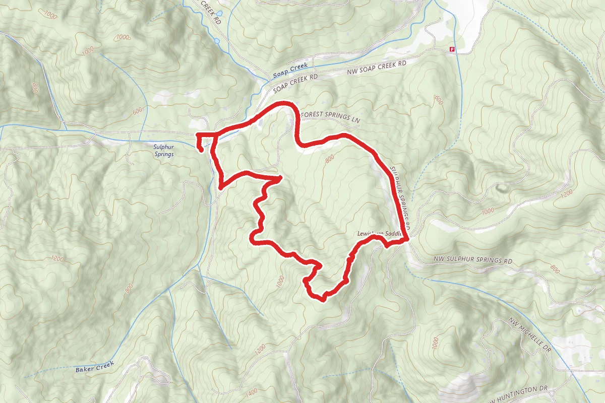 Ridge Trail to Sulphur Springs Loop Trail