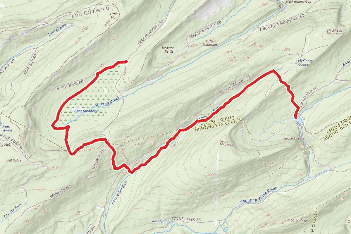 Bear Meadows to Penn Roosevelt