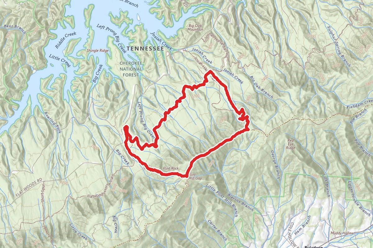 Flint Mill Gap, Josiah Trail, Flatwoods Road Loop