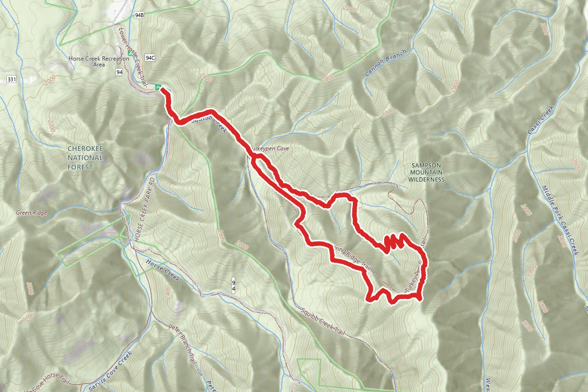 Middle Springs Ridge and Turkeypen Cove Loop