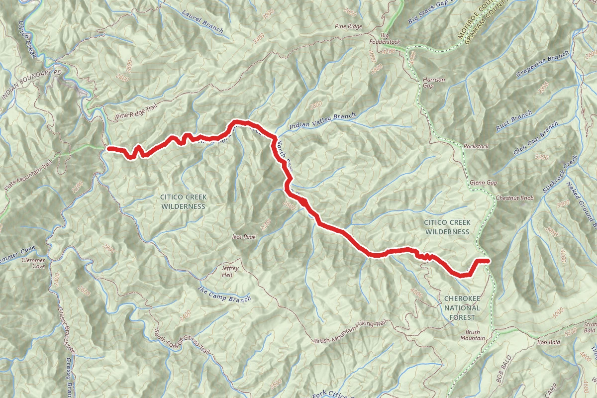 North Fork Citico Trail to Cherry Gap