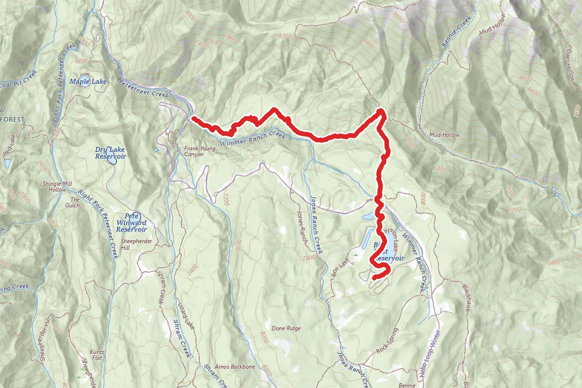 Bennie Creek To Payson Lakes Campground
