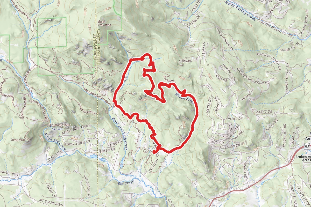 Eagle Cliffs via Mason Creek, Bear Paw, Old Mill and Staunton Ranch Trail Loop