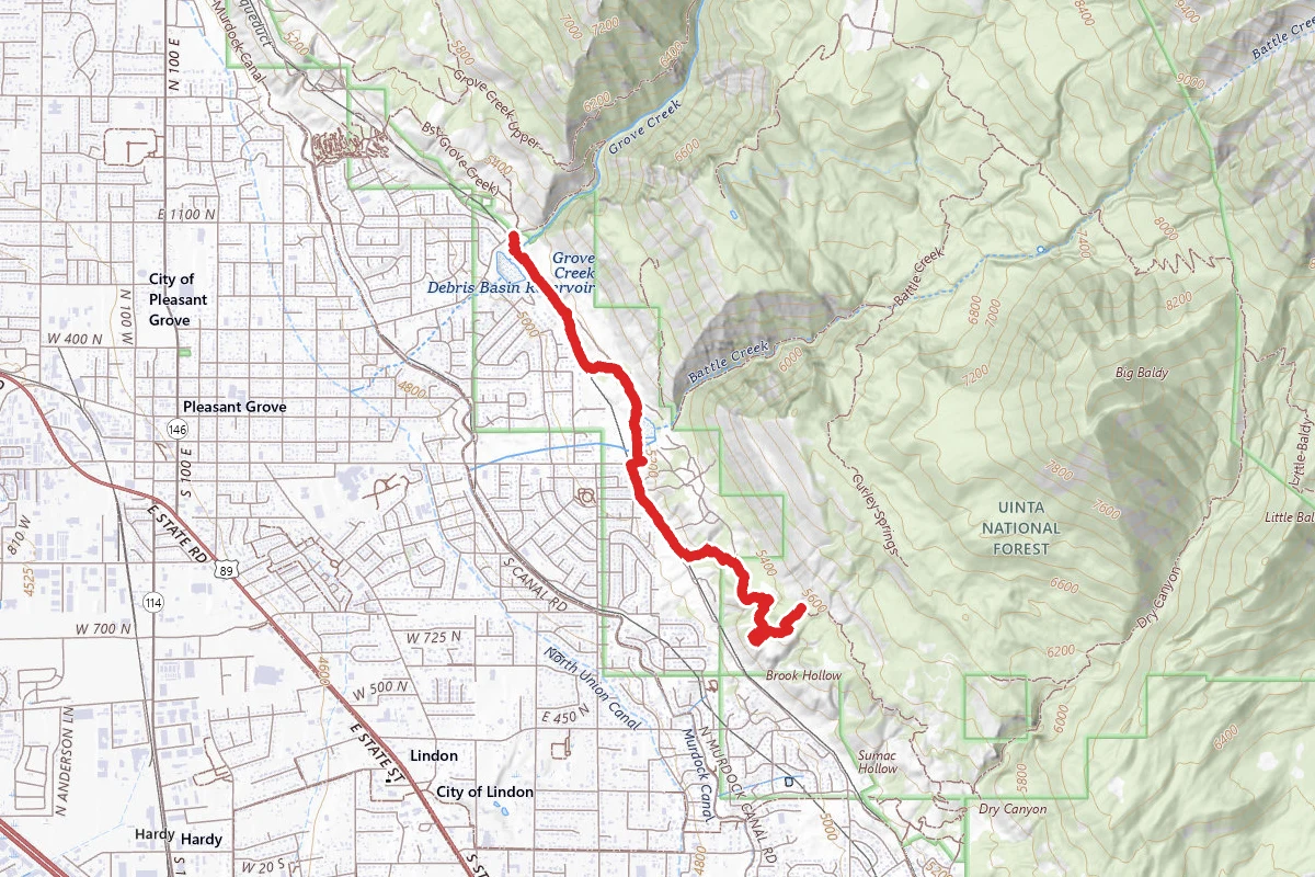 Grove Creek to Dry Canyon