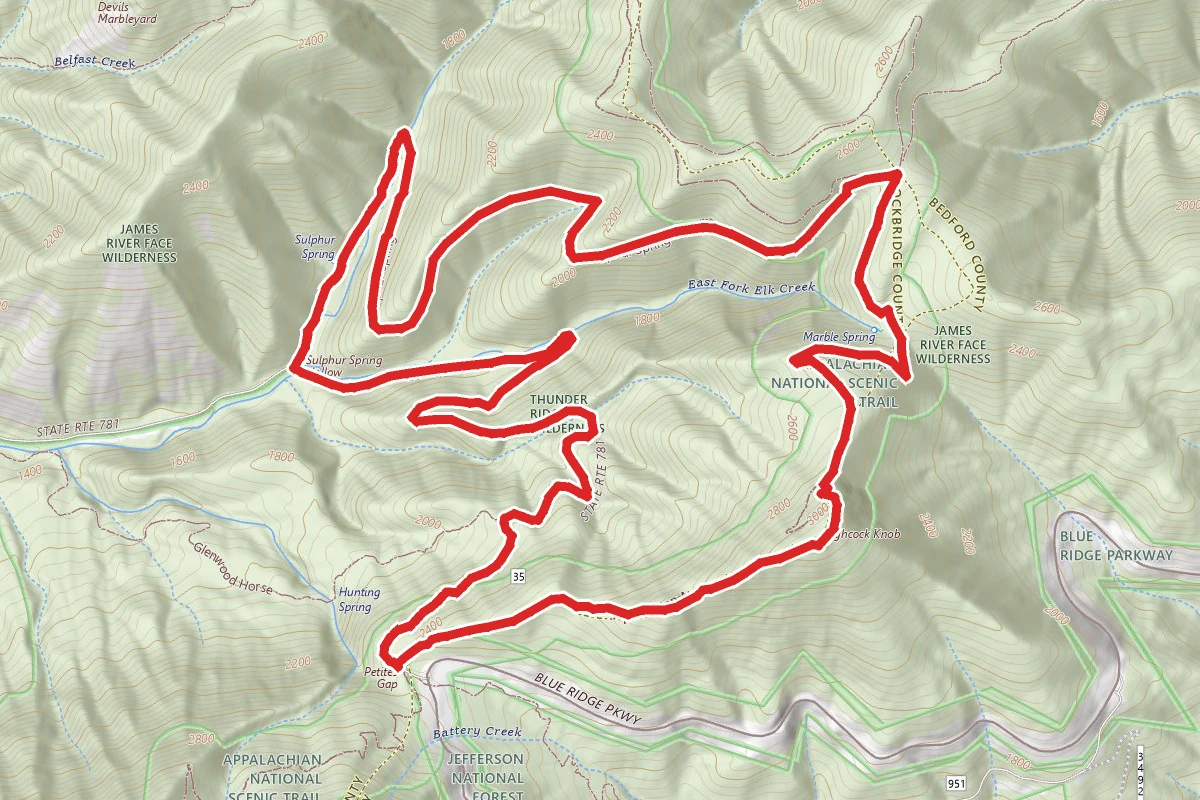 Petites Gap, Sulphur Spring, and Appalachian Trail Loop