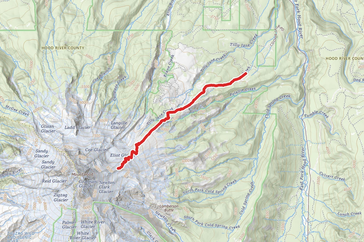 Cooper Spur Trail via Tilly Jane Trail