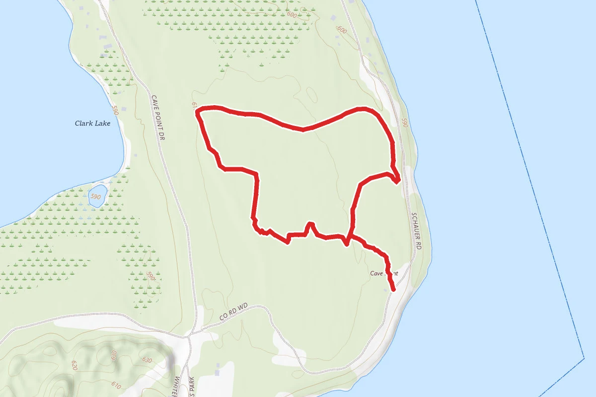Black Trail Loop via Cave Point County Park