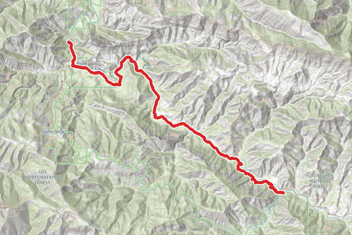 Manzanita Creek Trail to Dabney Cabin