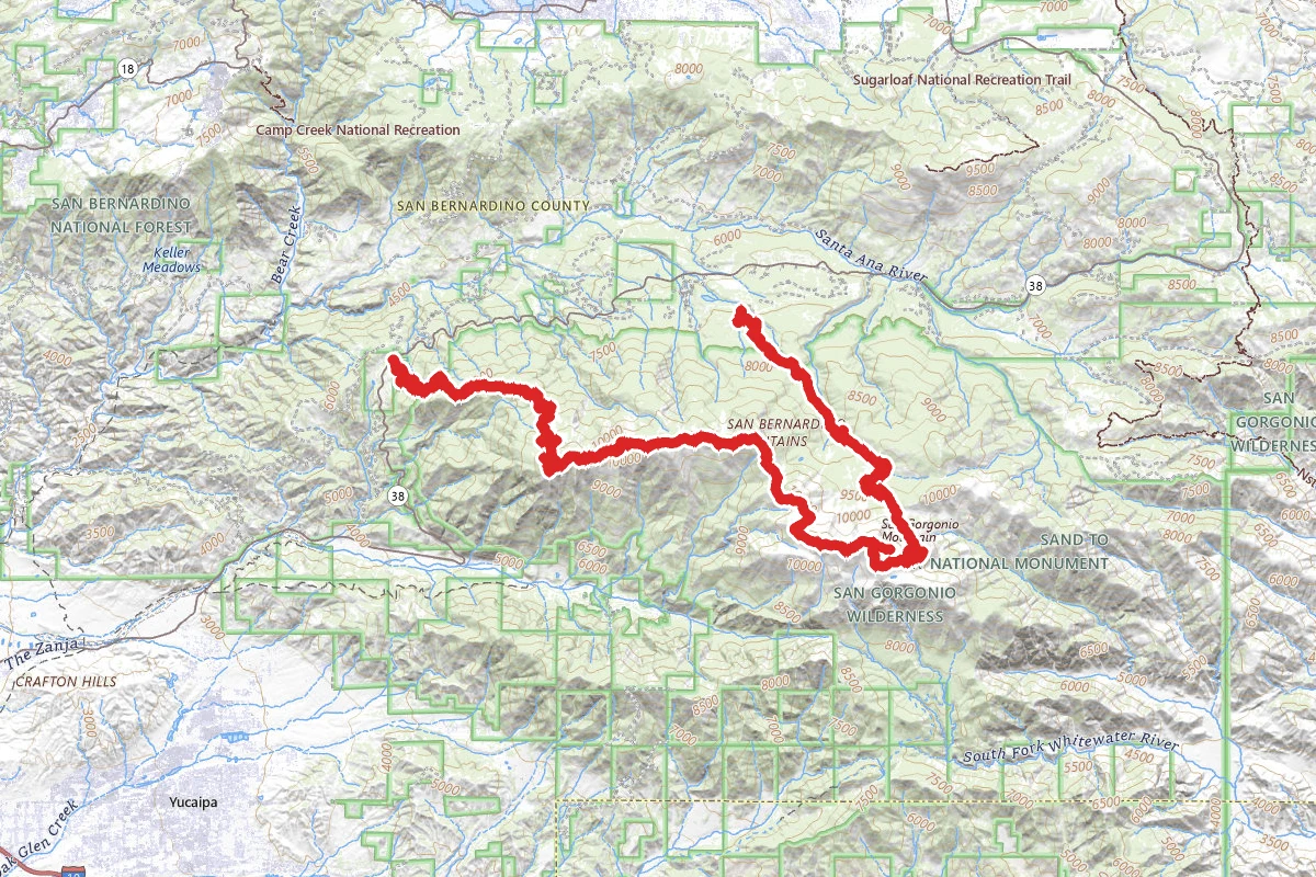 San Bernardino Divide via South Fork Trail