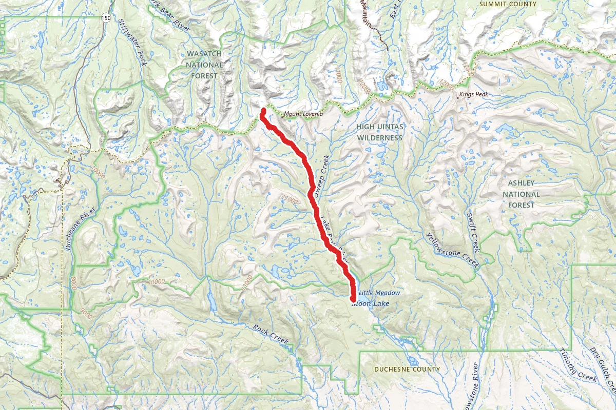 Upper Lake Fork Trail route map