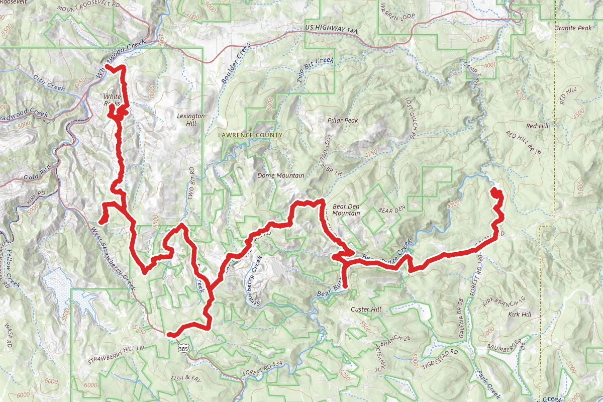 Massacre Mine, Two Bit Creek, and Lost Gulch OHV Trail