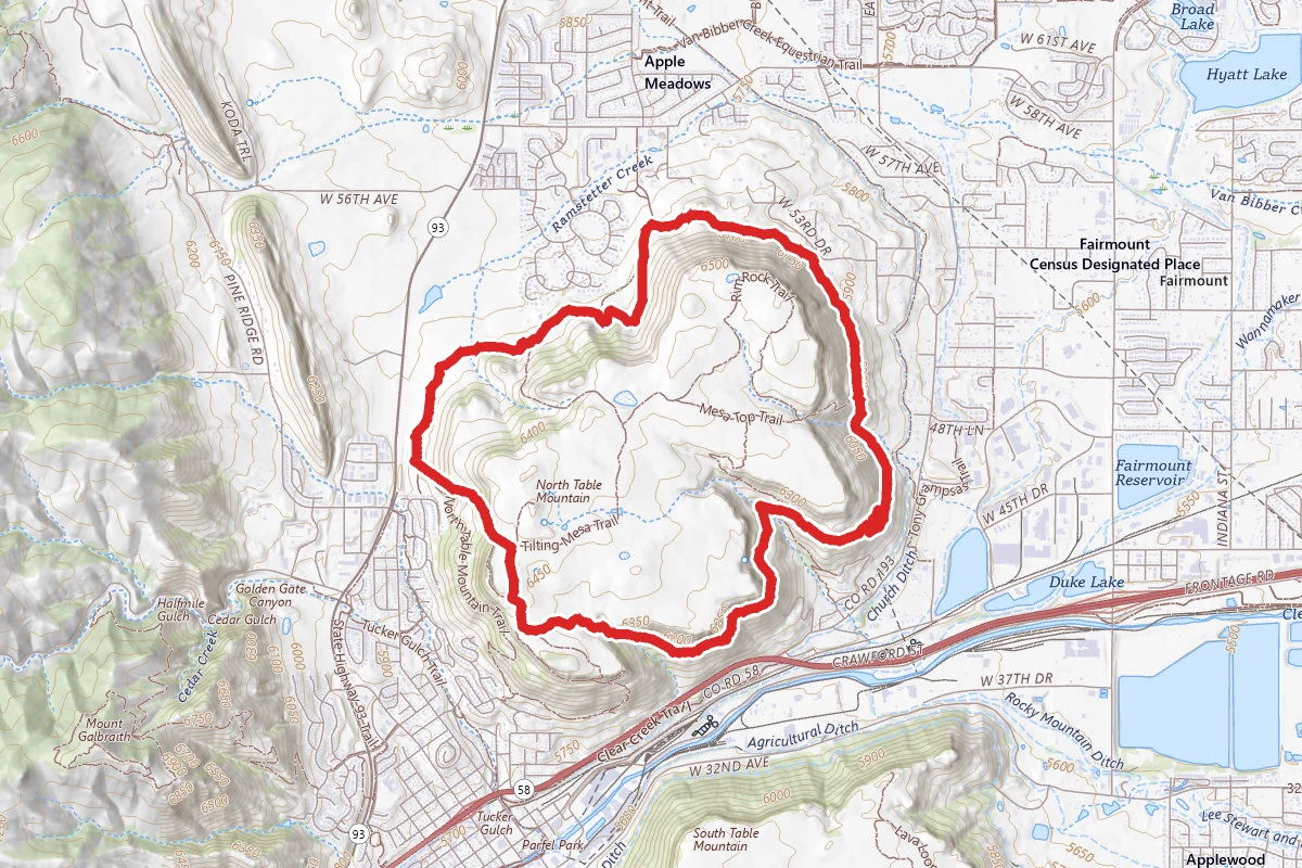 North Table Mountain Outer Rim Loop
