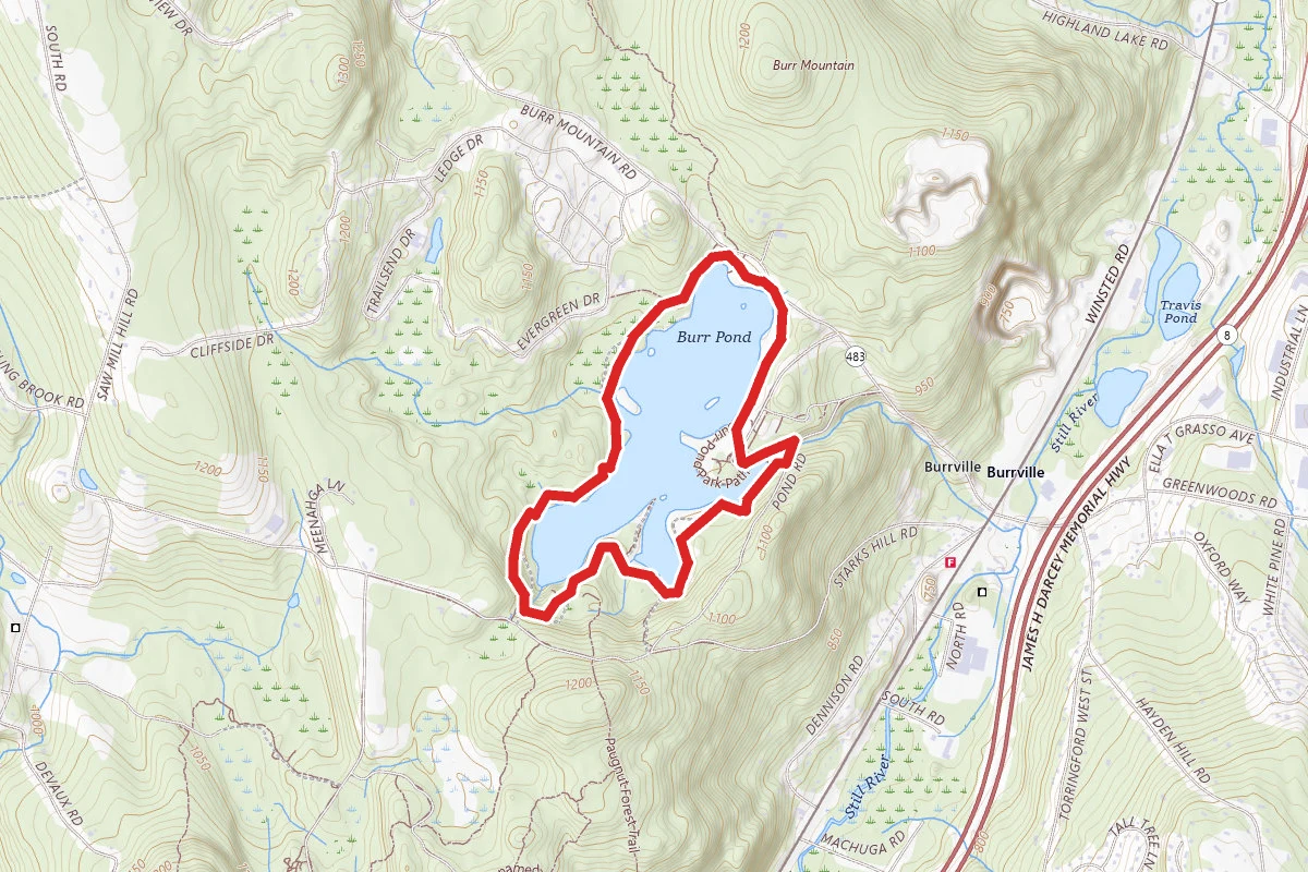 Burr Pond via Wolcott Trail (Blue Blaze)