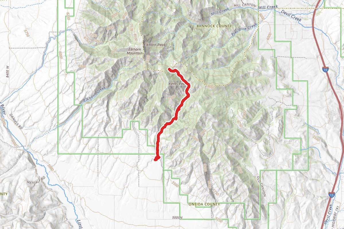 Kents Canyon route map